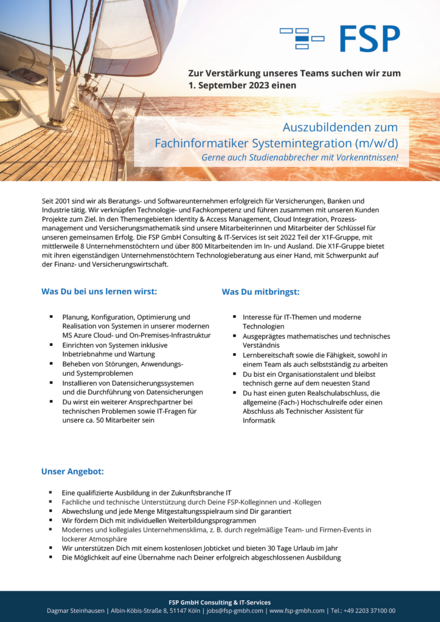 Absolvent (m/w/d) Informatik, Mathematik, Wirtschaftswissenschaften